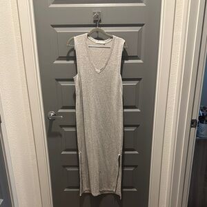 Rag & Bone Gray Ribbed Sheath Midi Dress